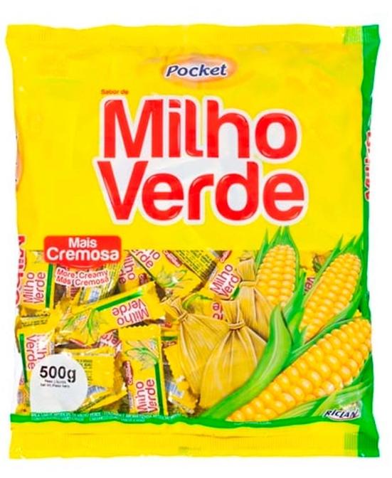 BALA MILHO VERDE POCKET RICLAN 500G