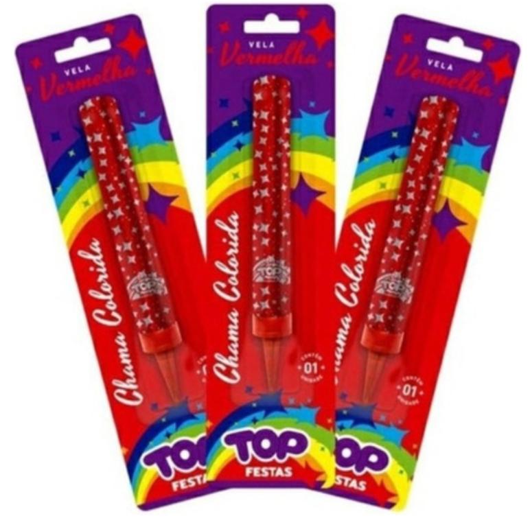 VELA VULCAO CHAMA VERMELHA