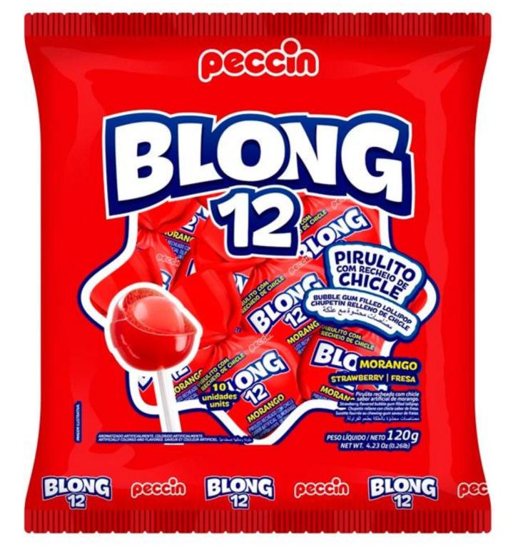 PIRULITO BLONG 12 MORANGO C/50UN 600G