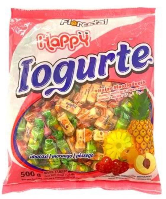 BALA MASTIG. FLORESTAL HAPPY FRUTAS IOGURTE 500G
