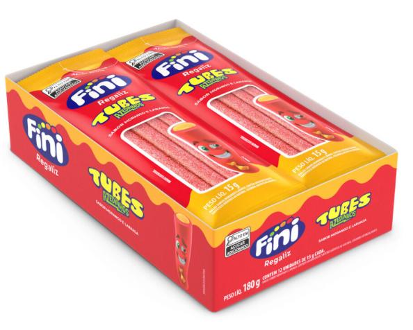 BALA FINI REGALIZ MORANGO/LARANJA ACIDO DP/12X15G