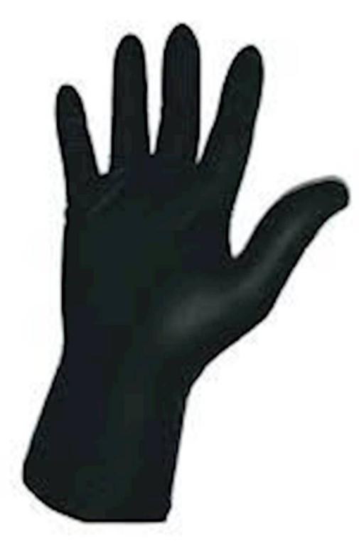 LUVA NITRILICA TAM M S/PO BOMPACK PRETA C/100UN