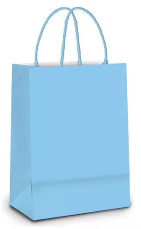 SACOLA PAPEL SURPRESA 9,5X15,5 LISO AZUL CANDY C/10UN