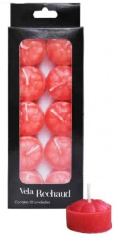 VELA NEOLIGHT RECHAUD VERMELHA C/10UN