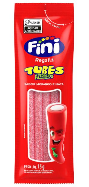 BALA FINI REGALIZ TUBES MORANGO CITRICO 15G