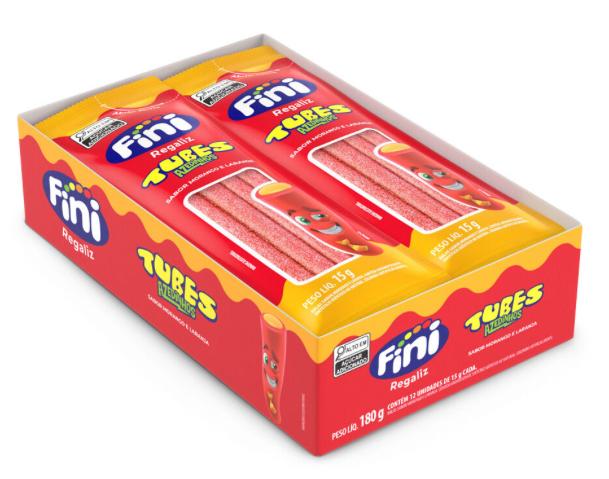 BALA FINI REGALIZ MORANGO/LARANJA ACIDO 15G