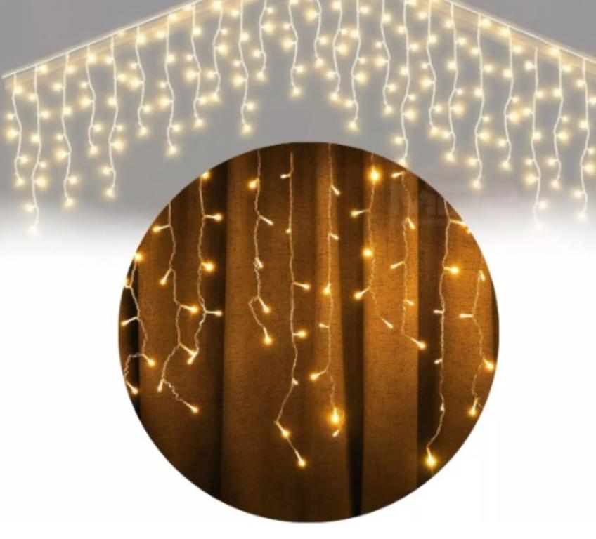 CASCATA PISCA DE NATAL BRANCO C/100 LEDS 08 FUNCOES 2,3MT