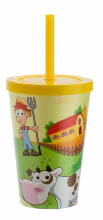 COPO NEOPLAS FAZENDINHA C/TAMPA 550ML