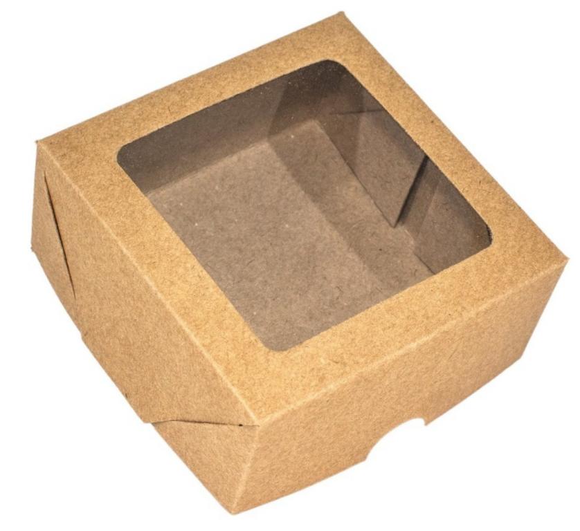 CAIXA KRAFT AGABOX C/ VISOR P/09 BRIGADEIRO GOURMET 12cmX12cmX4cm