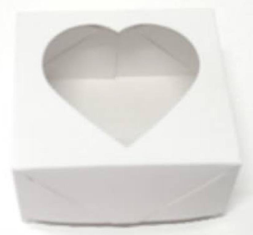 CAIXA BRANCA C/VISOR AGABOX CORACAO GOURMET 8cmX8cmX4cm
