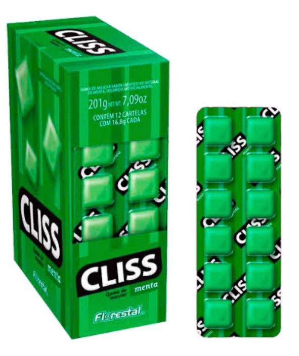 CHICLE CLISS CARTELA MENTA 16,8GR