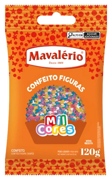 CONFEITO FIGURA MIL CORES BORBOLETA 120G
