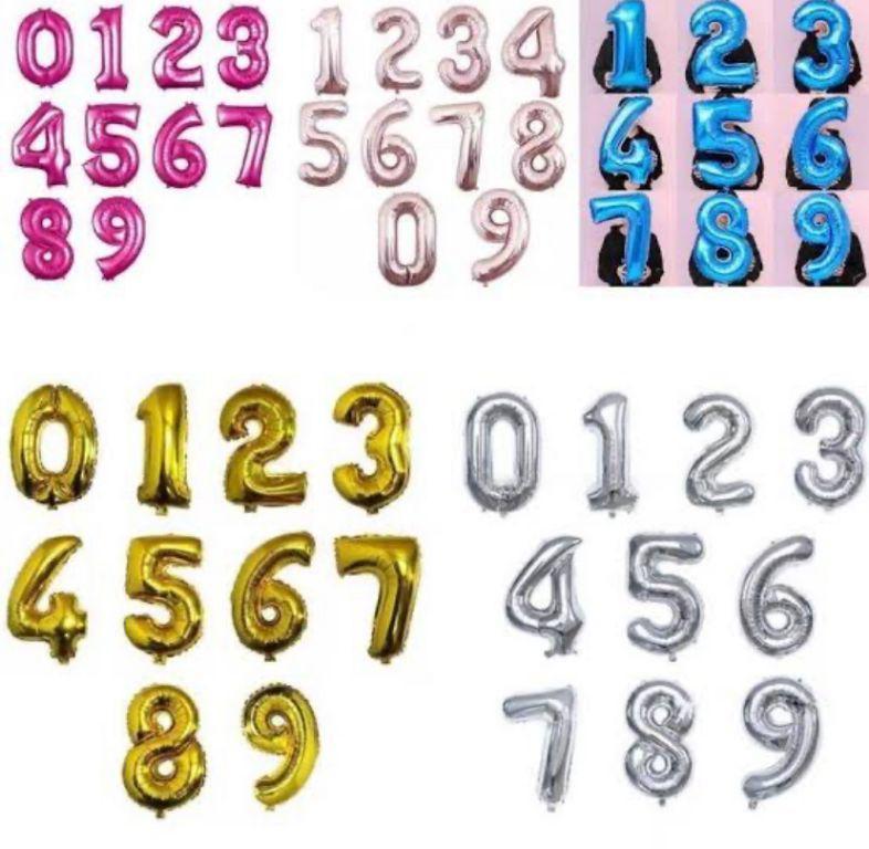 BALAO METALIZADO NUMERO JS 45CM