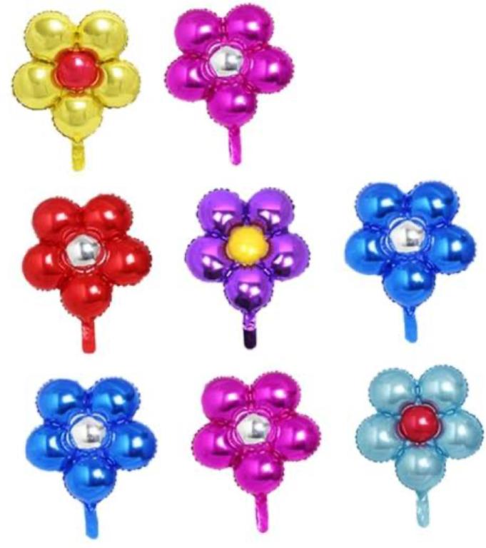 BALAO METALIZADO FLOR AZUL 45CM