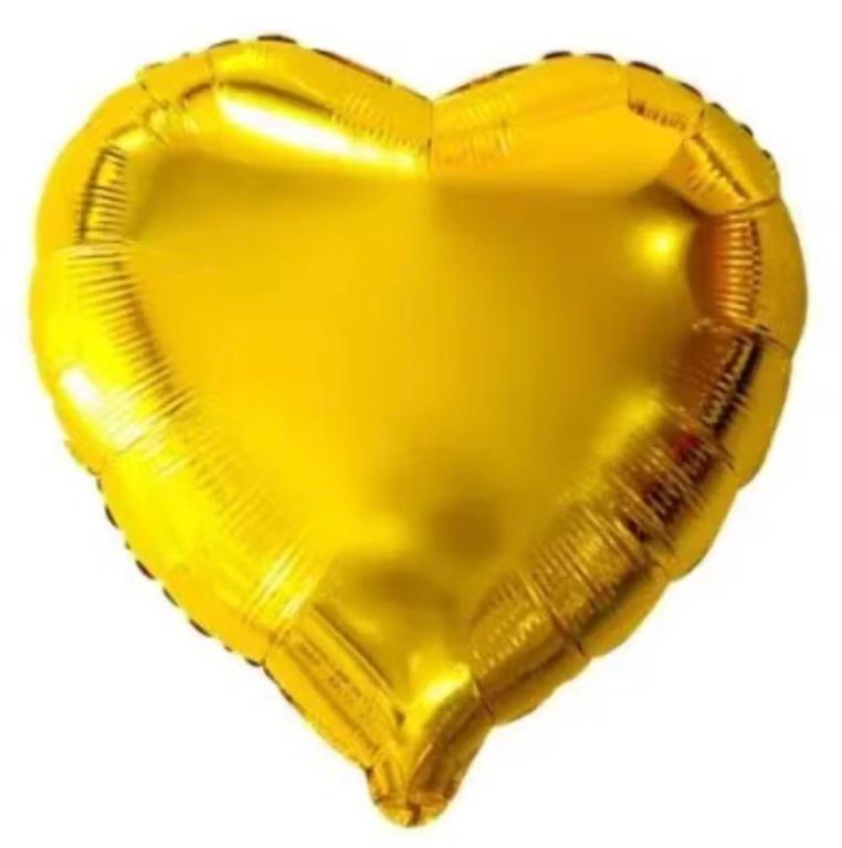 BALAO METALIZADO CORACAO DOURADO 60CM