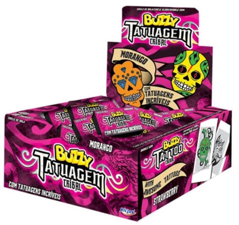 CHICLE BUZZY TATOO TRIBAL MORANGO 360G