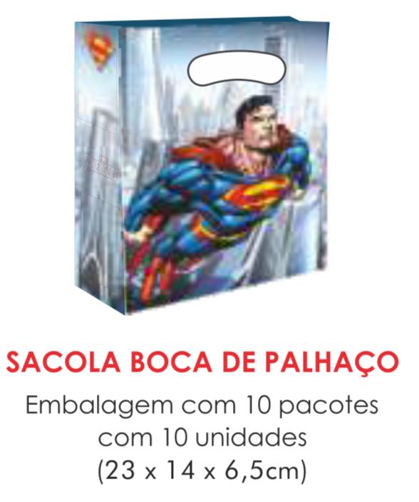 SACOLA TEMA SUPER HOMEM BOCA PALHACO C/10UN