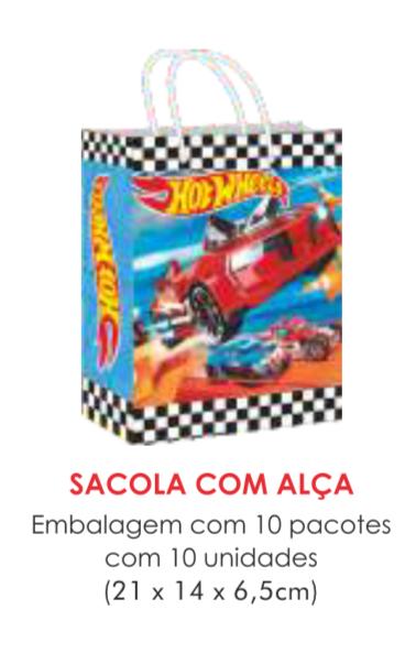 SACOLA TEMA HOT WHELLS PAPEL SURPRESA C/10UN