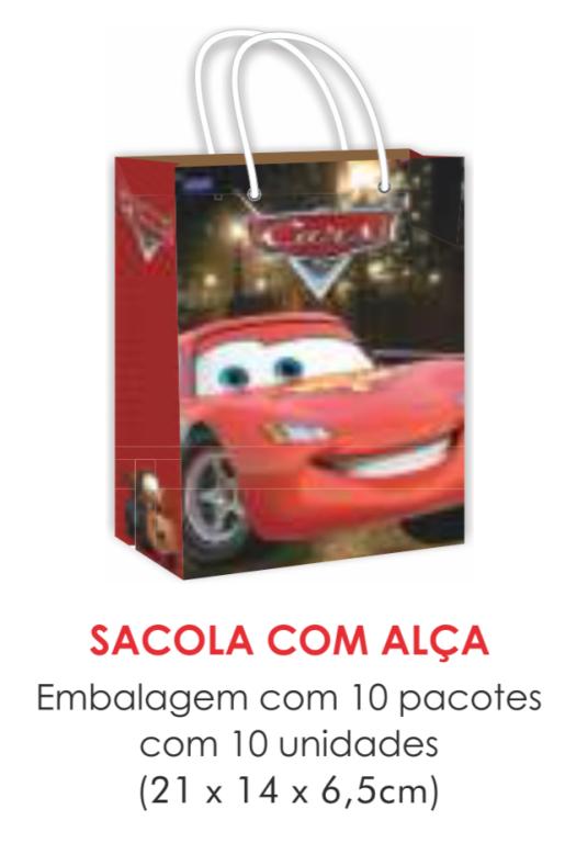 SACOLA TEMA CARROS PAPEL SURPRESA C/10UN