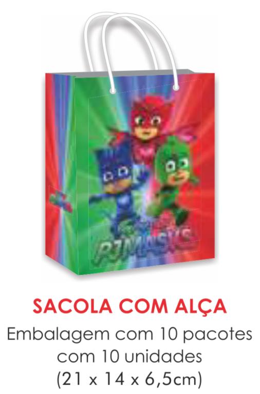 SACOLA TEMA PJ MASKS PAPEL SURPRESA C/10UN