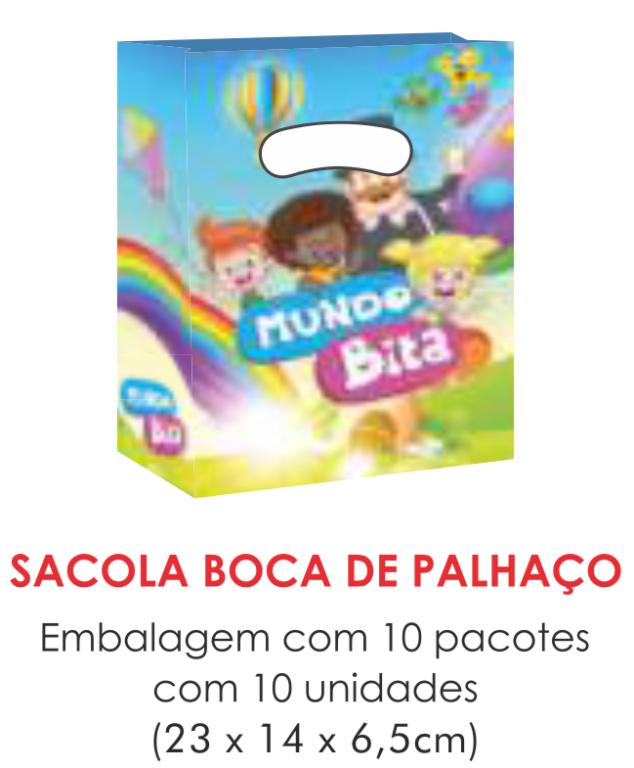 SACOLA TEMA MUNDO BITA BOCA PALHACO C/10UN