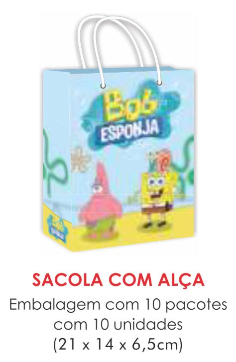 SACOLA TEMA BOB ESPONJA PAPEL SURPRESA C/10UN