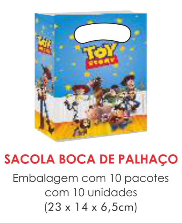 SACOLA TEMA TOY STORY BOCA PALHACO C/10UN