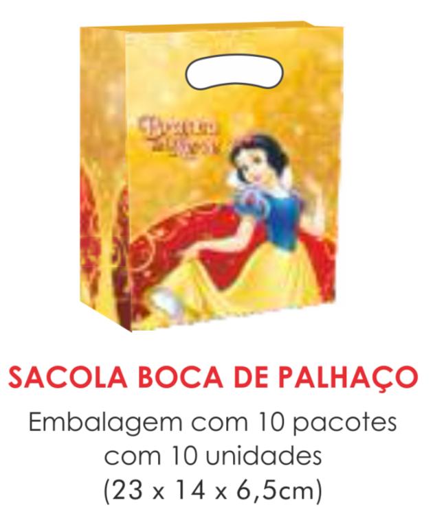 SACOLA TEMA BRANCA DE NEVE BOCA PALHACO C/10UN