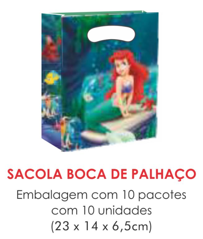 SACOLA TEMA ARIEL BOCA PALHACO C/10UN