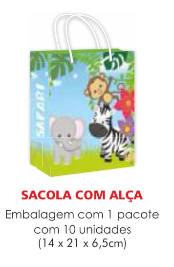 SACOLA TEMA SAFARI PAPEL SURPRESA C/10UN