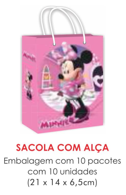 SACOLA TEMA MINIE ROSA PAPEL SURPRESA C/10UN