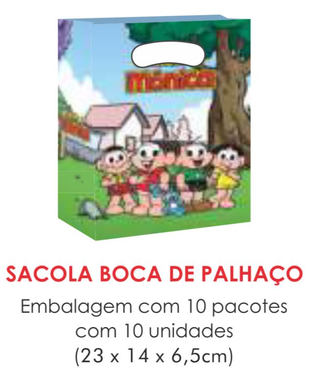 SACOLA TEMA TURMA DA MONICA BOCA PALHACO C/10UN