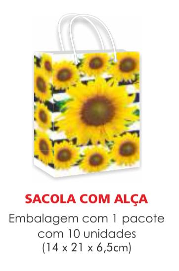SACOLA TEMA GIRASSOL BOCA PALHACO C/10UN