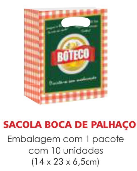 SACOLA TEMA BOTECO BOCA PALHACO C/10UN