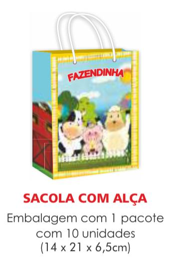 SACOLA TEMA FAZENDINHA PAPEL SURPRESA C/10UN