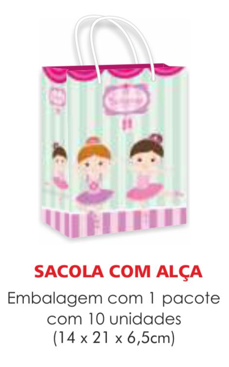 SACOLA TEMA BAILARINA PAPEL SURPRESA C/10UN