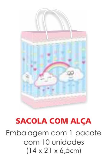 SACOLA TEMA CHUVA DE AMOR PAPEL SURPRESA C/10UN