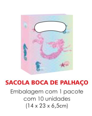 SACOLA TEMA SEREIA BOCA PALHACO C/10UN