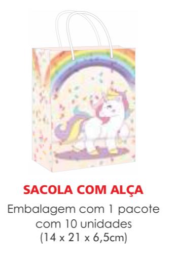 SACOLA TEMA UNICORNIO PAPEL SURPRESA C/10UN