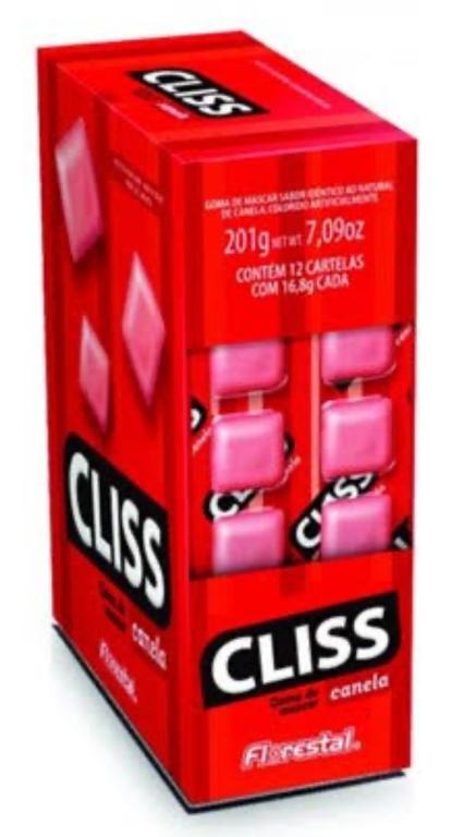 CHICLE CLISS CARTELA CANELA 201G C/12UN