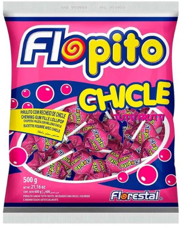 PIRULITO FLOPITO CHICLE TUTTI-FRUTTI 500G