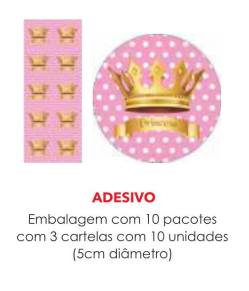 ADESIVO COROA ROSA C/30UN