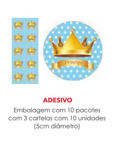 ADESIVO COROA AZUL PRINCIPE C/30UN