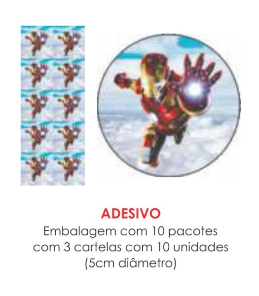 ADESIVO HOMEM DE FERRO C/30UN