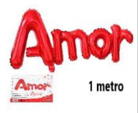 KIT BALAO METALIZADO AMOR VERMELHO