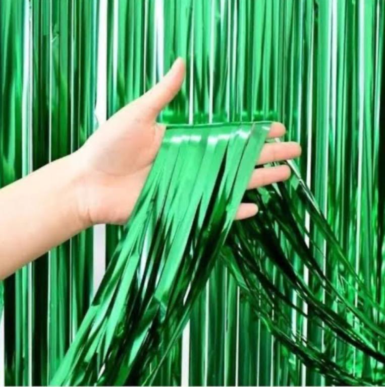 CORTINA METALIZADA VERDE 1X2MT