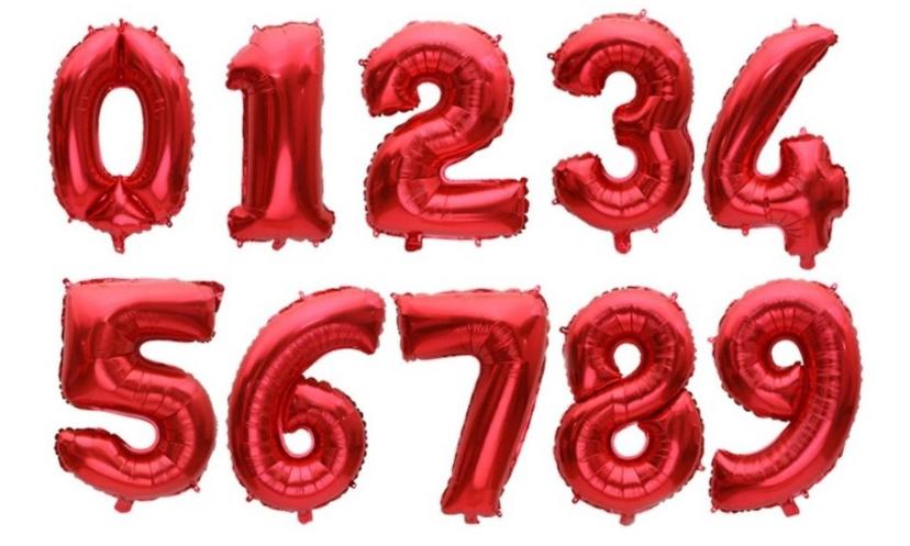 BALAO METALIZADO NUMERO Q FESTA 40CM N°3