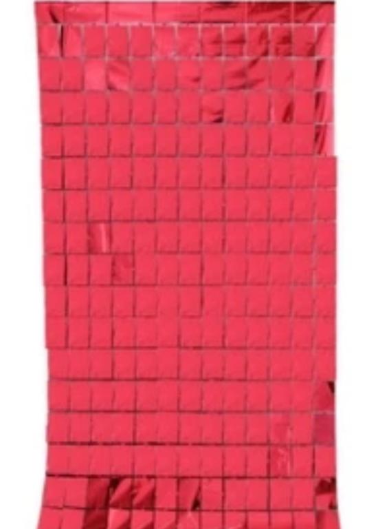 CORTINA METALIZADA SHIMMER WALL VERMELHA