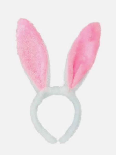 TIARA COELHO BRANCA E ROSA