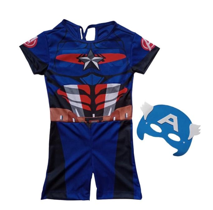 FANTASIA CAPITAO AMERICA + MASCARA MACACAO TAM. GG